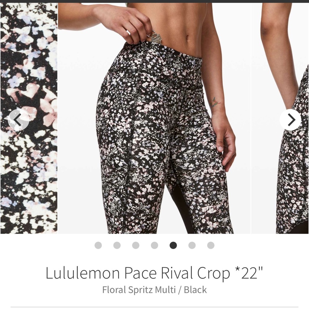 Lululemon Floral Pace Rival Crop